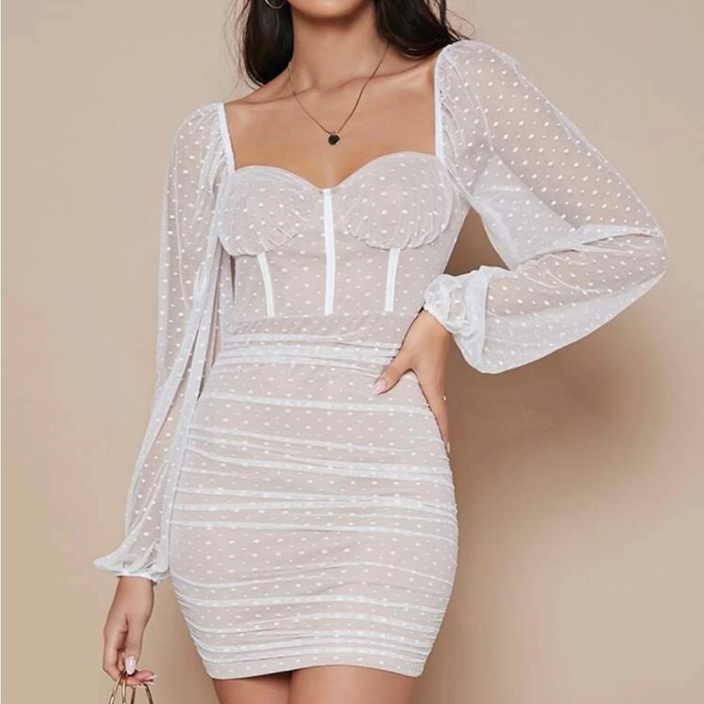 Nude Lace Mini Dress